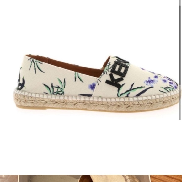 Kenzo Cream and Purple Espadrilles with Botanical Design size US 8 EU 40 - Picture 2 of 4
